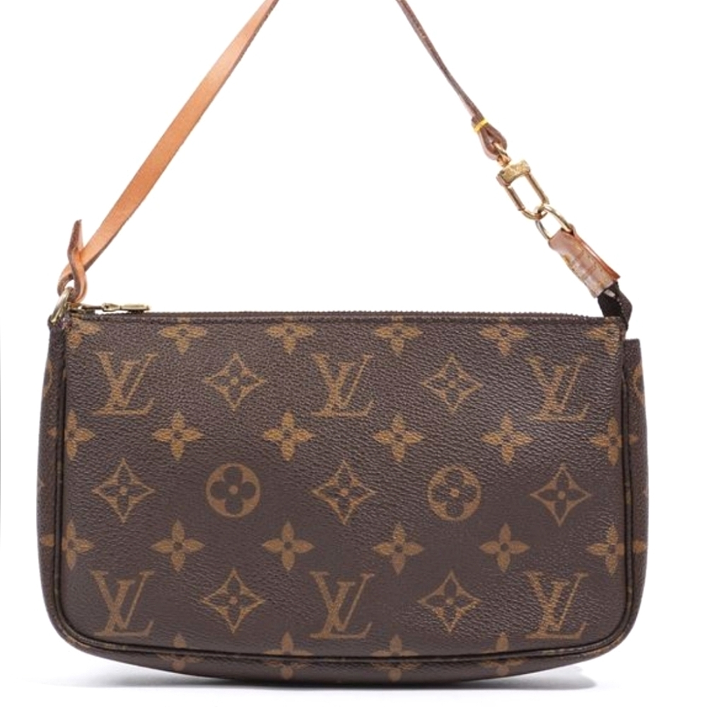 Authentic Louis Vuitton Monogram Pochette with Strap